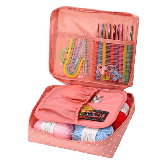 Kit de Crochê DIY para Iniciantes e Adultos: Inclui Fios, Ganchos e Acessórios em Saco Prático