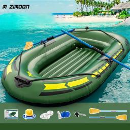 PVC duplo inflável borracha barco, pesca barco jangada com remos bomba, canoa para rafting e mergulho, transporte de água, 192x113cm - Image 1