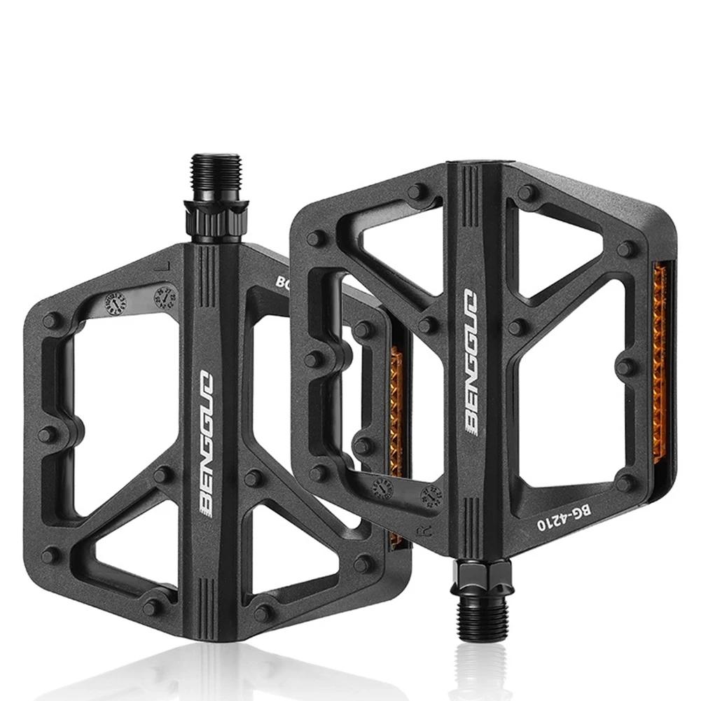 Pedais de bicicleta ultraleves com rolamento duplo du, com refletor, pedais planos para mountain bike, plataforma de bicicleta, acessórios para bicicleta - Image 1