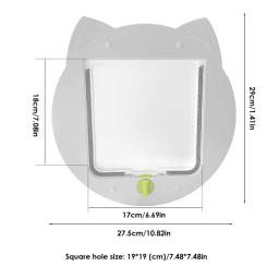 Porta interior intempéries para exercício, 4 Way Locking para gato e cachorro, Porta e janela - Image 6