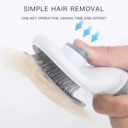 Escova auto-limpante para animais, removedor de cabelo, pente desnatador, ferramentas de higiene, cães e gatos, acessórios para animais - Image 2