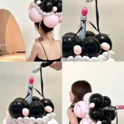 Chapéu de Aniversário para Crianças, Bolo Rosa e Branco Balão, Ativo Foto Adereços, Foto Adereços Suprimentos, Ins Aniversário, Bonito, peculiar - Image 6