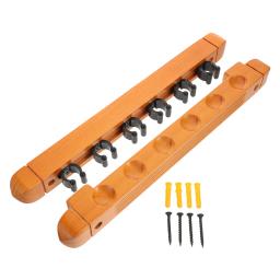 Suporte de parede para vara de bilhar, 2 peças, madeira sólida, rack de varas de piscina, 6 dicas, organizador de armazenamento, quartos, acessórios duráveis para vara de piscina - Image 4