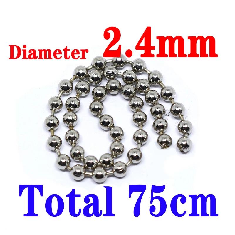 5 pçs/saco total 75cm galvanoplastia cor 2.4mm grânulo olhos corrente mosca amarrando materiais para 8 # -12 #   mosca de ninfa com padrão de mosca Charlie - Image 1