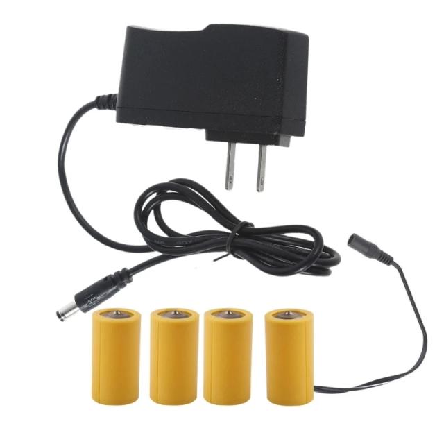 Bateria Eletrônica LED para Brinquedos, 6V LR14 C, Substituição de 4 Peças 1.5V
