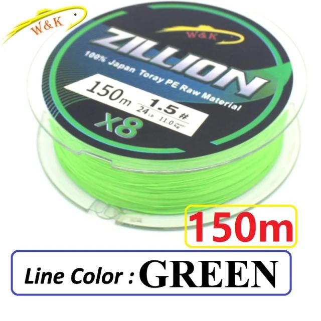 ZILLON Linha de Pesca Trançada X8 150m Rosa/Azul/Verde