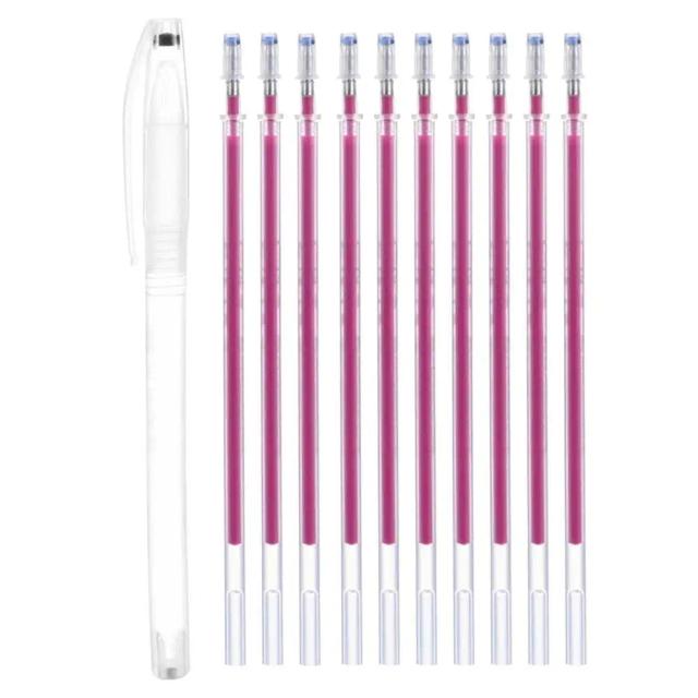 Canetas de Tinta Desaparecendo para Costura e Patchwork - Conjunto com 10 Recargas de Alta Temperatura para Artesanato