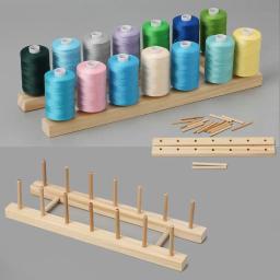 2/6/14 carretéis de linha de madeira dobrável titular costura bordado linha rack organizador parede pendurado cones suporte prateleira needlework - Image 1