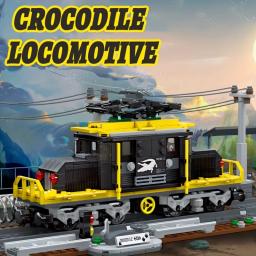 Criativo Especialista Retro Train Model Building Blocks, Crocodilo Locomotiva, Railway Brinquedos, Presentes - Image 2