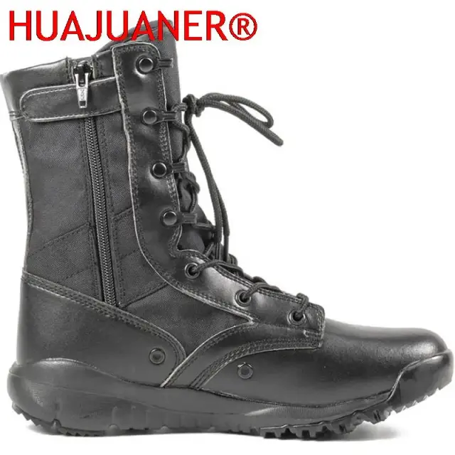 Botas Táticas Desert Combat para Homens e Mulheres - Respiráveis, Ideal para Airsoft e Paintball, com Zíper Lateral para o Verão