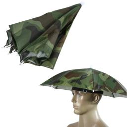 Impermeável chapéu dobrável com guarda-chuva para uso ao ar livre, tampa da cabeça portátil para camping e pesca - Image 2