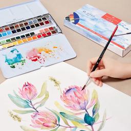 Kit de tinta aquarela profissional faber-castell, conjunto de pigmentos de cor sólida em 24/36/48 cores, estojo de arte para estudantes - Image 2