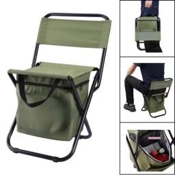 Cadeira de acampamento dobrável portátil com caixa de armazenamento cadeiras de acampamento ao ar livre cadeiras de praia viagem lazer assento de piquenique com armazenamento - Image 3