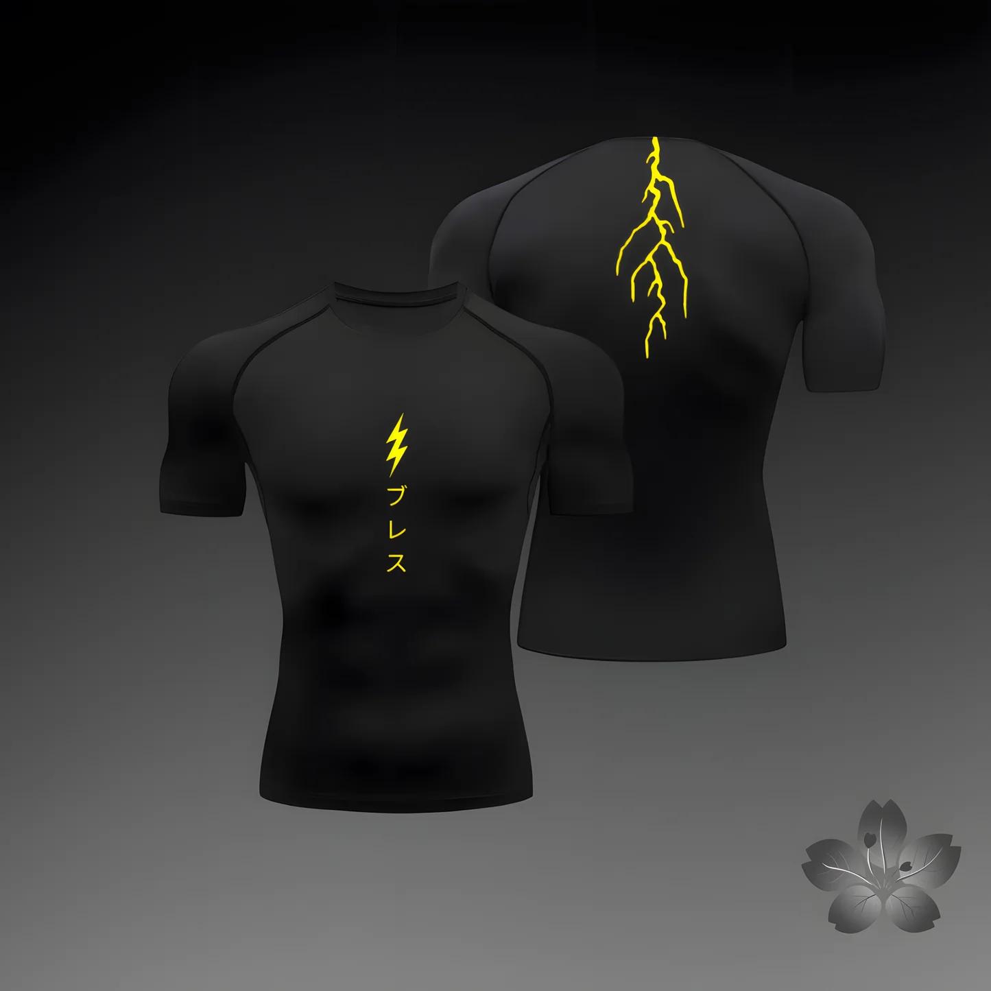 Camisa de compressão dos homens, camisa apertada esportes, apertado, atlético, treino, musculação, quick dry, verão - Image 1