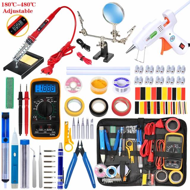 Kit de Solda Elétrica Digital 80W com Temperatura Ajustável 220V e Aquecedor de Cerâmica