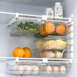 Gaveta Tipo Caixa De Armazenamento De Alimentos para Geladeira, Organizador De Frutas Claro, Suporte De Rack, Prateleira De Slide, Plástico, Recipiente De Cozinha - Image 1