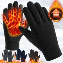 Luvas térmicas grossas masculinas e femininas, Dedo cheio, à prova de vento, Quente, Velo, Resistência ao frio, Ao ar livre, Esqui, Ciclismo, Luvas, Inverno - Image 6