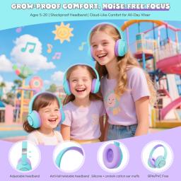 Nova1pro cancelamento de ruído ativo bluetooth5.4 fones de ouvido para crianças presente 40h playtime volume seguro 75/85/94db para ipad/tablet - Image 3