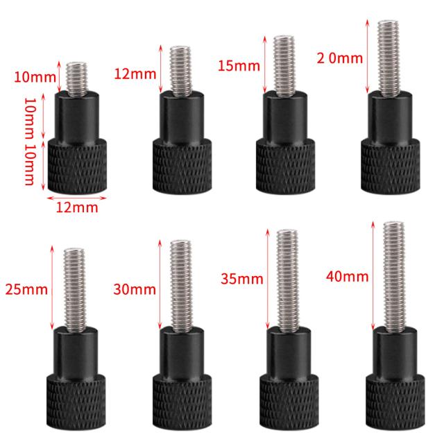 Parafuso de Aço Inoxidável M5 com Cabeça Redonda e Knob Recartilhado para GoPro - Comprimento de 10 a 40mm em Alumínio Fundido