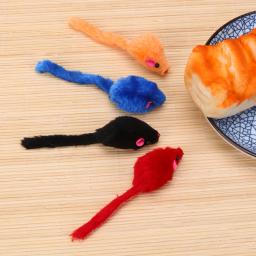 Mini brinquedos do rato de pelúcia para gatos, engraçado jogando brinquedos, Pet suprimentos interativos, cor aleatória, 10-100pcs - Image 4