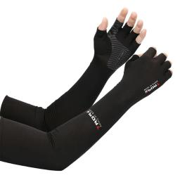 Mangas de braço para ciclismo, corrida, pesca, escalada, sol, proteção uv, gelo, legal, 5 dedo manguito, 1 par - Image 2