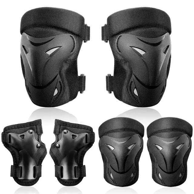 Conjunto Juummp de 6 Peças de Equipamentos de Proteção para Patinação, Ciclismo, Escalada: Joelheiras, Cotoveleiras e Protetores de Pulsos para Adultos e Crianças