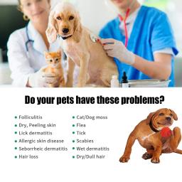 Soro de crescimento de pêlos para cães e gatos antipulgas, coceira seca, nutrição suave, óleo antibacteriano de reparo da pele - Image 5