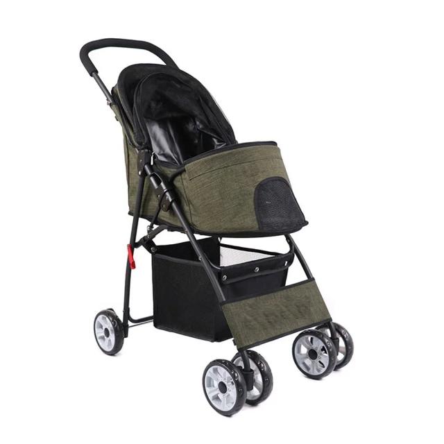 Carrinho Dobrável Leve para Animais de Estimação - Transporte Prático para Cães e Gatos até 12.5kg