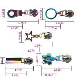 No.5 arco-íris zíper 4 jardas fita de zíper com 5 puxadores de zíper arco-íris dentes coloridos de náilon para costurar zíperes diy - Image 5