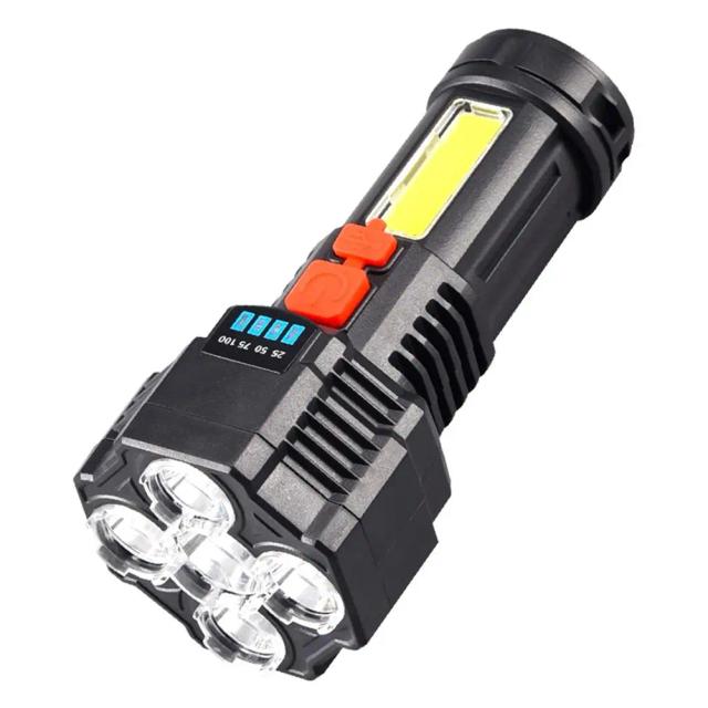 Lanterna LED Portátil para Exterior com 5 Modos, Bateria Recarregável de 4800mAh e Super Brilho