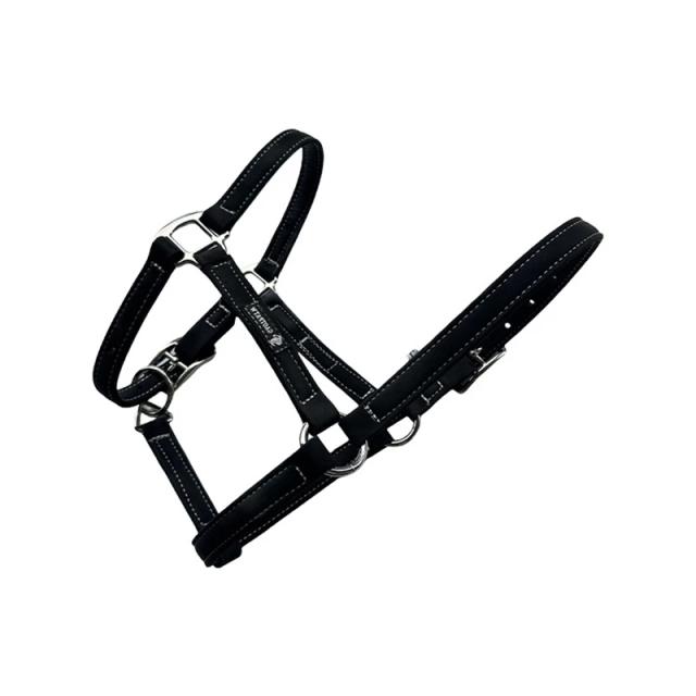 Cabeça de Freio de Cavalo de Couro PU Ajustável para Montaria Equestre