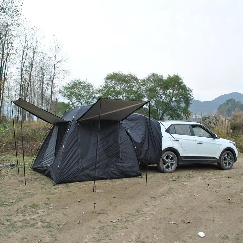 Tenda traseira do carro atualizada para 4 pessoas, auto-condução, 3 portas, acampamento ao ar livre, família, extensão anti-mosquito, pérgola integrada com toldo - Image 1
