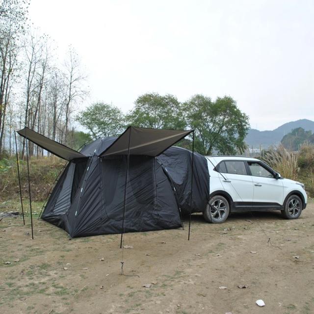 Tenda Traseira para Carro: Conforto para 4 Pessoas com Pérgola Integrada e Proteção Anti-Mosquito para Acampamentos em Família