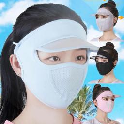 Máscara completa do protetor solar do verão para o ciclismo, Anti UV, Chapéu de sol respirável, Cobertura facial completa, Chapéus de proteção ao ar livre - Image 2