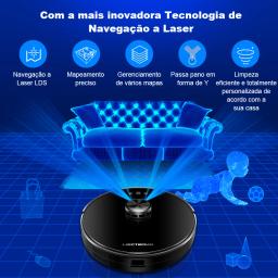 Robô Aspirador Liectroux XR500 Inteligente Aspira e Passa Pano Navegação a Laser Aplicativo WiFi Conecta com Alexa - Image 4