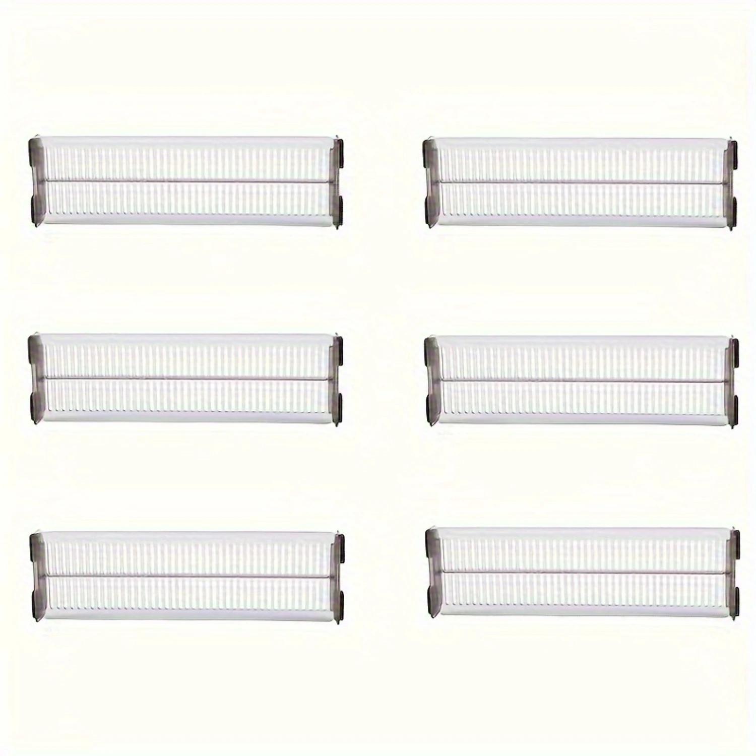 Divisores De Gaveta De Plástico Para Roupas, Organizador Para Utensílios De Cozinha, Material De Escritório, Componentes Hou, 6PCs - Image 1