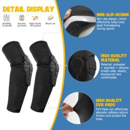 Joelheiras de Compressão Favo de Mel para Esportes, Equipamento de Proteção para Basquete, Voleibol, Ciclismo, Crianças, Juventude, 3-12 Anos, 1 Pc, 2Pcs - Image 4