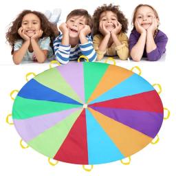 Parachute Toy para crianças, 2-3m, guarda-chuva arco-íris, saque de salto, ballute, jogar jogos ao ar livre, criança, criança, esportes, desenvolvimento, dia - Image 4