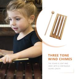 Instrumento de Percussão para Meditação e Cura, Trio Hand Chime, Carrilhão de Madeira, Chimes de Mão para Oração, Carrilhão Musical, Madeira - Image 2