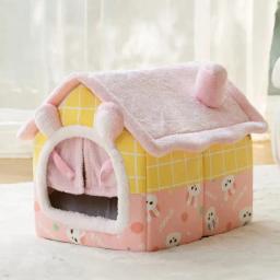 Barraca fechada para gatinhos, cama macia do gato, casa do sono profundo, almofada removível, casa do cão, fontes do filhote, inverno - Image 5