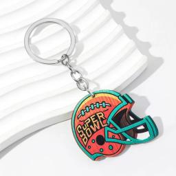 Futebol americano lembrança chaveiro pingente, jóias esportivas, mini capacete, chaveiro do carro, ornamento do saco - Image 3