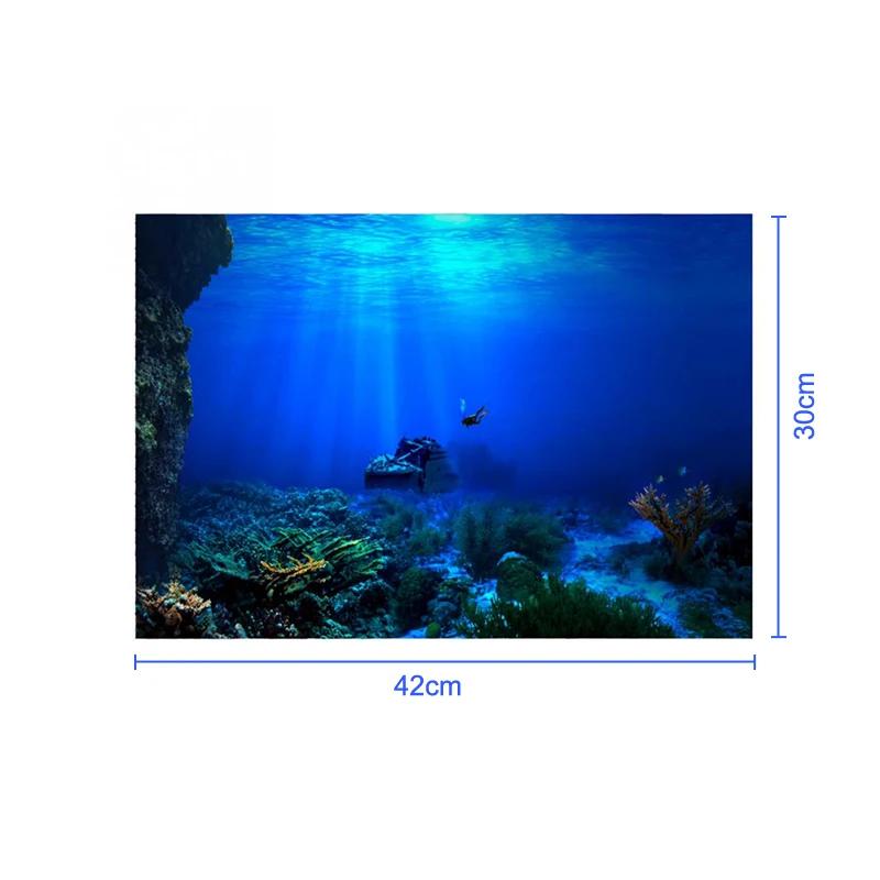 3D Efeito Luz Solar Subaquática Raios Caverna Fundo Do Aquário Adesivo Selfadhesive Fish Tank Backdrop Decorações - Image 1