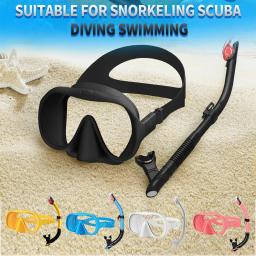 Máscara de mergulho de alta qualidade com lente de vidro temperado, óculos de mergulho e snorkel - Image 1
