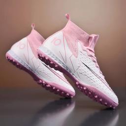 Venda quente dos homens chuteiras de futebol alto tornozelo sapatos de futebol longos picos ao ar livre botas de treinamento de futebol para homens mulheres sapatos de futebol - Image 6