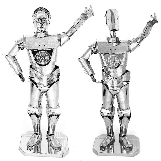 C-3PO Puzzle 3D em Metal - Kit DIY de Quebra-Cabeça a Laser para Crianças