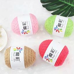 Fio de algodão tingido do arco-íris, camisola, chapéu, crochê, fios para tricô, bebê, 50g por rolo - Image 3