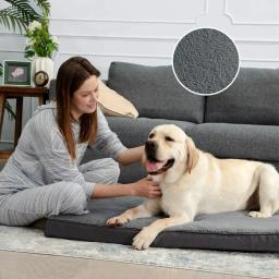 Tapete do canil com capa lavável removível para animais de estimação, cama do cachorro, almofada, espuma de memória, quente, macio, acessórios para cachorros, suprimentos - Image 3