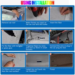 Carro telhado estrela tiro efeito luz, céu estrelado fibra óptica, Bluetooth, APP controle de RF, teto meteoro RGBW, 3-9W, 12 furos - Image 5