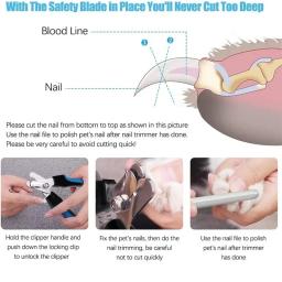Cortador de unha profissional com falice para animais de estimação, aço inoxidável grooming tesoura, garra de pelúcia cuidados suprimentos, segurança para cão grande e gato - Image 5