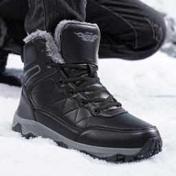 Botas de caminhada ao ar livre para homens, botas de neve, sapatos de escalada, sapatos casuais, alta qualidade, transporte rápido, inverno, tamanho 48 - Image 3